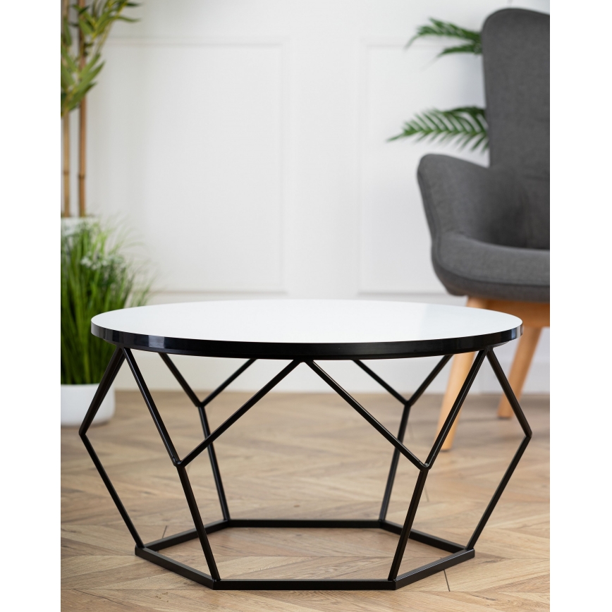 Stolić za kavu DIAMOND 40x70 cm bijela/crna