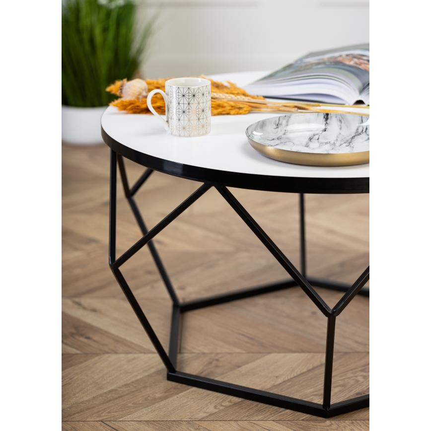 Stolić za kavu DIAMOND 40x70 cm bijela/crna