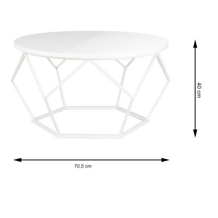 Stolić za kavu DIAMOND 40x70 cm bijela