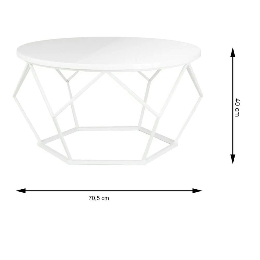 Stolić za kavu DIAMOND 40x70 cm bijela