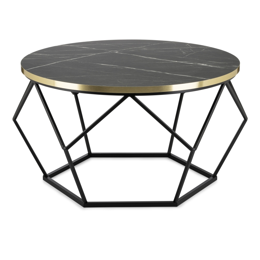 Stolić za kavu DIAMOND 40x70 cm crna/zlatna