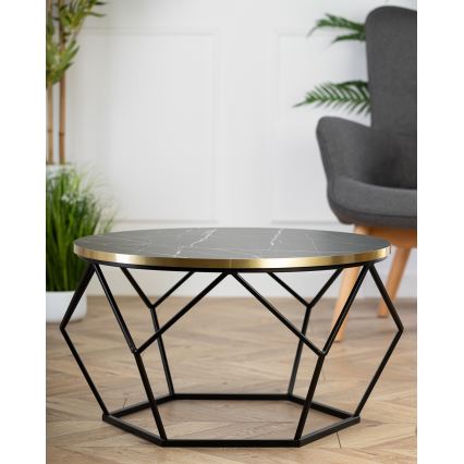 Stolić za kavu DIAMOND 40x70 cm crna/zlatna