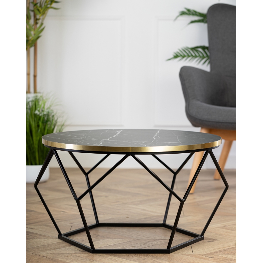 Stolić za kavu DIAMOND 40x70 cm crna/zlatna