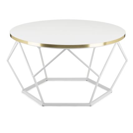 Stolić za kavu DIAMOND 40x70 cm zlatna/bijela