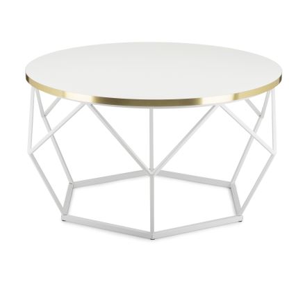 Stolić za kavu DIAMOND 40x70 cm zlatna/bijela