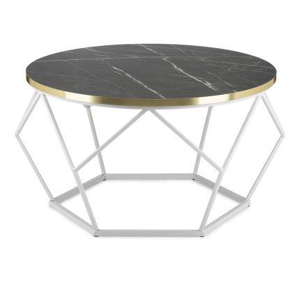 Stolić za kavu DIAMOND 40x70 cm zlatna/crna/bijela