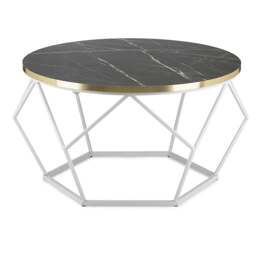 Stolić za kavu DIAMOND 40x70 cm zlatna/crna/bijela