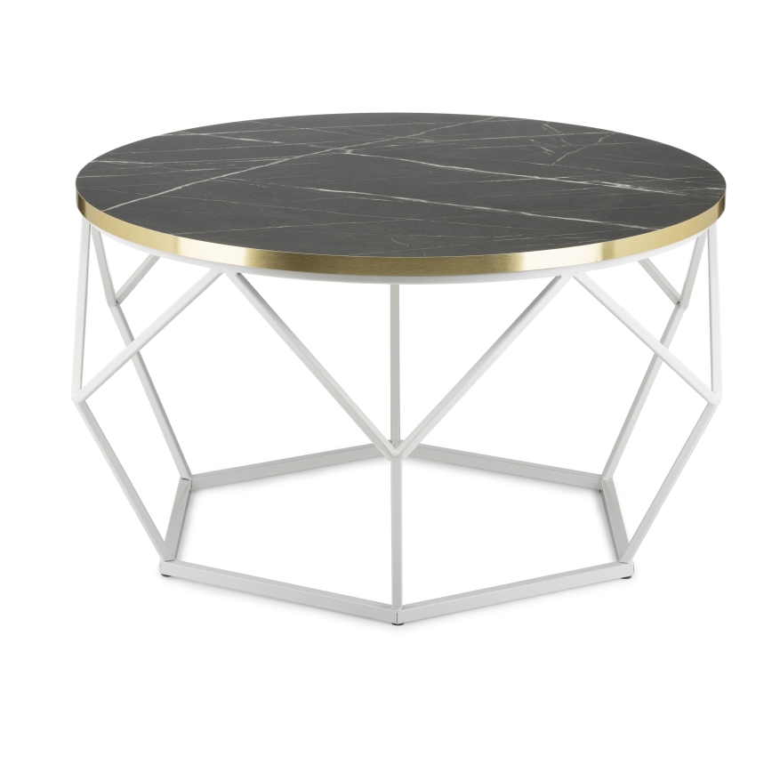 Stolić za kavu DIAMOND 40x70 cm zlatna/crna/bijela