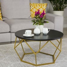 Stolić za kavu DIAMOND 40x70 cm zlatna/crna