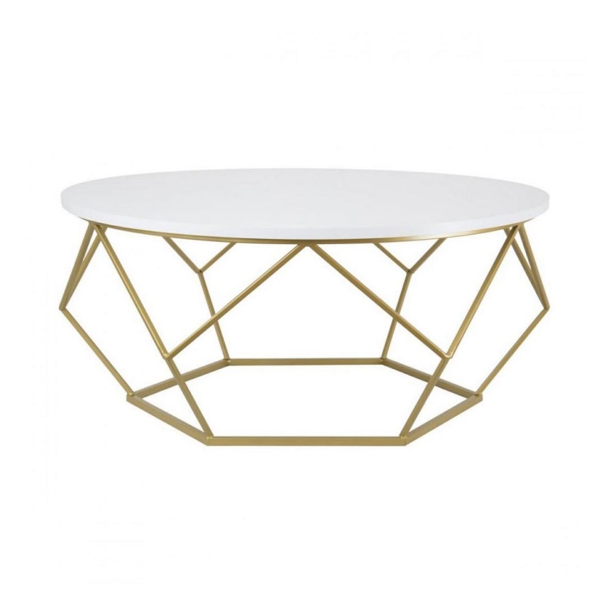 Stolić za kavu DIAMOND 41,5x90 cm zlatna/bijela