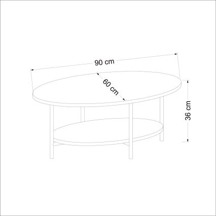 Stolić za kavu ELIS 36x90 cm hrast/bijela