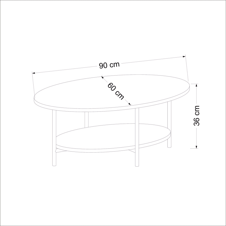 Stolić za kavu ELIS 36x90 cm hrast/bijela