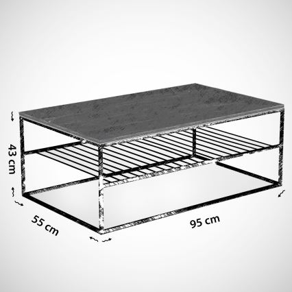 Stolić za kavu ETNA 43x95 cm bijela/crna