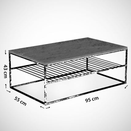 Stolić za kavu ETNA 43x95 cm crna