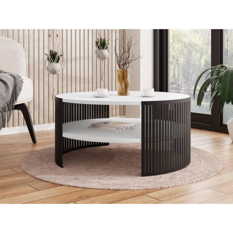 Stolić za kavu FIKOLI 40x75 cm crna/bijela