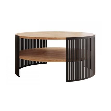 Stolić za kavu FIKOLI 40x75 cm crna/zlatni hrast