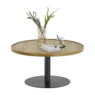 Stolić za kavu FOCUS Ø 80 cm hrast/crna