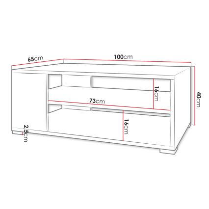 Stolić za kavu GIMREN 40x100 cm bijeli