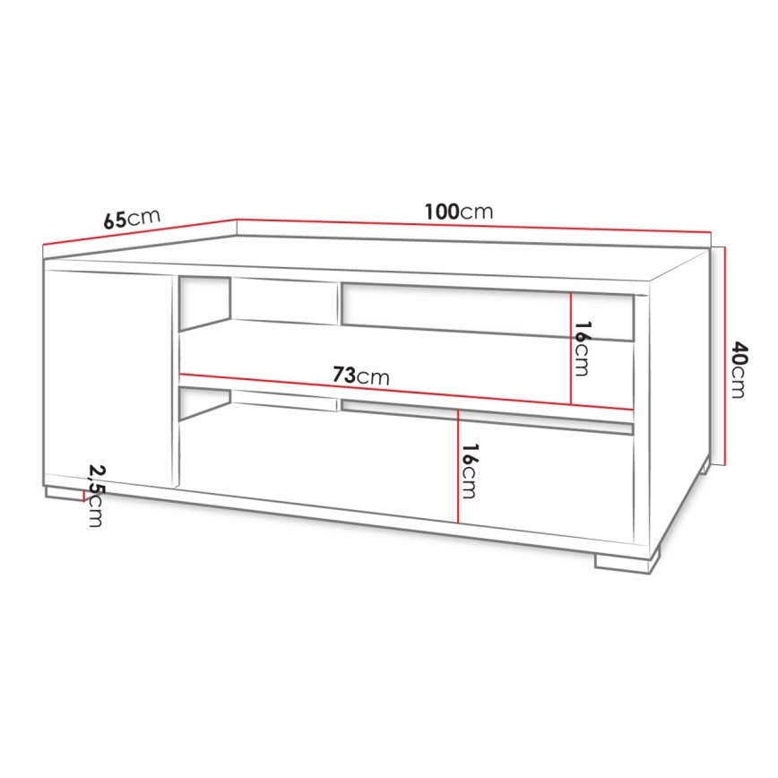 Stolić za kavu GIMREN 40x100 cm bijeli