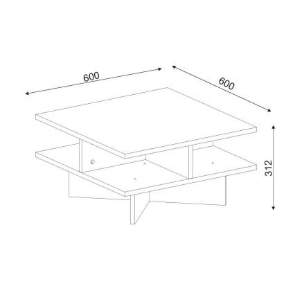 Stolić za kavu HAMTON 31,2x60 cm smeđa/bijela