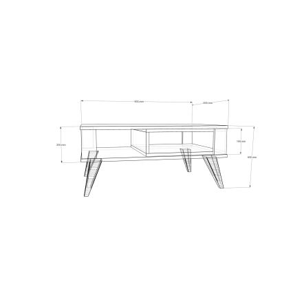 Stolić za kavu IONIS 40x90 cm smeđa/bijela