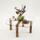 Stolić za kavu KEI 40x80 cm smeđa/prozirna