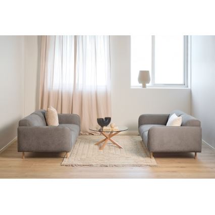 Stolić za kavu LUCA 82 cm, prozirno staklo/hrast