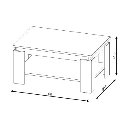 Stolić za kavu LUNO hrast sonoma/bijela