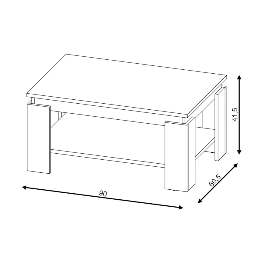 Stolić za kavu LUNO hrast sonoma/bijela