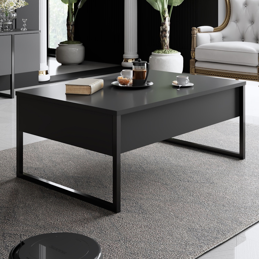 Stolić za kavu LUXE 40x90 cm antracit/crna