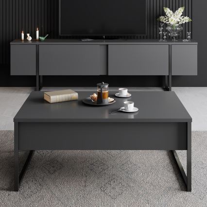 Stolić za kavu LUXE 40x90 cm antracit/crna