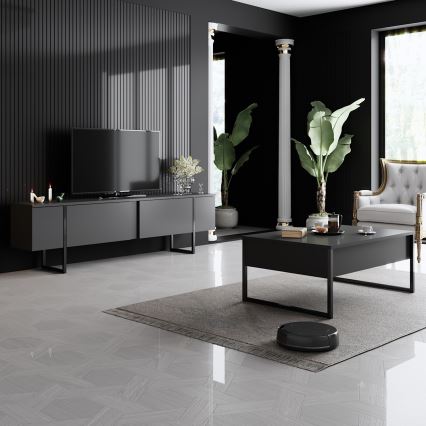 Stolić za kavu LUXE 40x90 cm antracit/crna