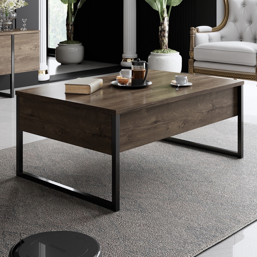 Stolić za kavu LUXE 40x90 cm orah/crna