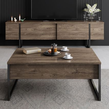 Stolić za kavu LUXE 40x90 cm orah/crna
