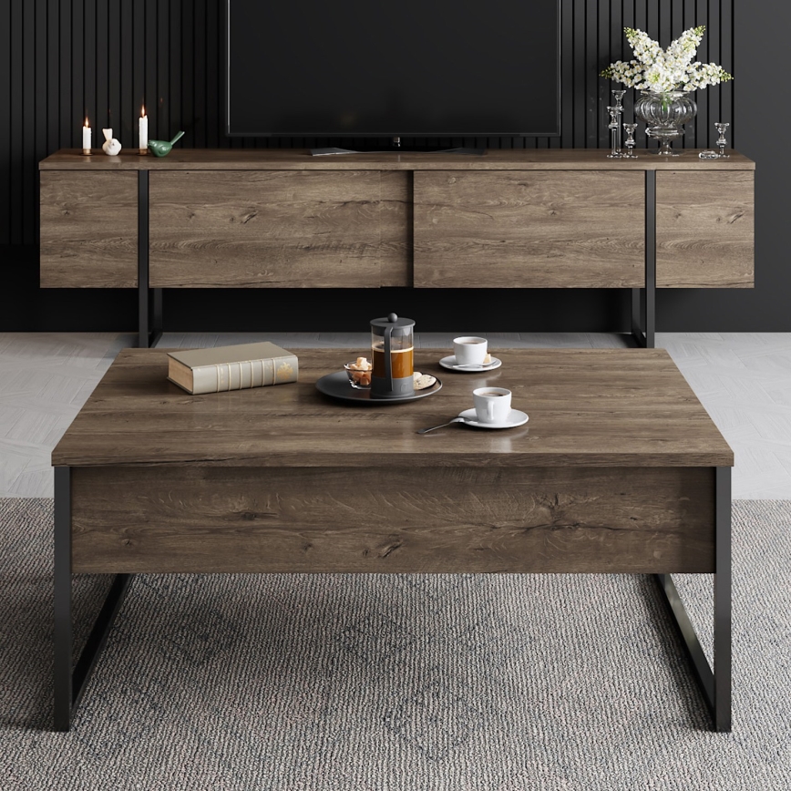 Stolić za kavu LUXE 40x90 cm orah/crna