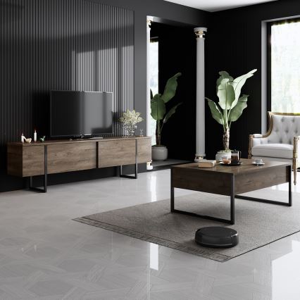 Stolić za kavu LUXE 40x90 cm orah/crna