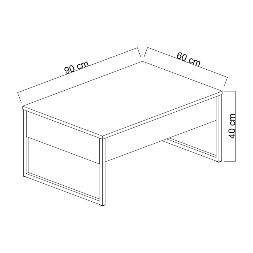 Stolić za kavu LUXE 40x90 cm orah/crna