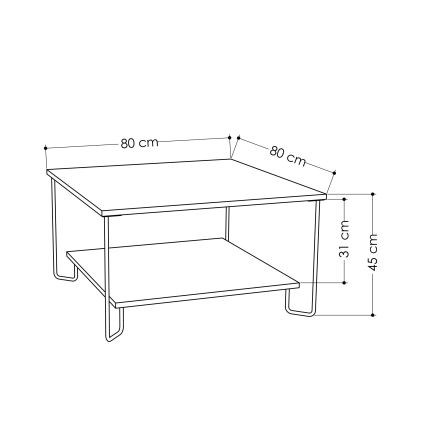 Stolić za kavu MARBO 45x80 cm siva