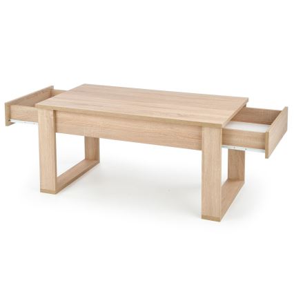 Stolić za kavu s ladicama NEA 52x110 cm bež/hrast sonoma