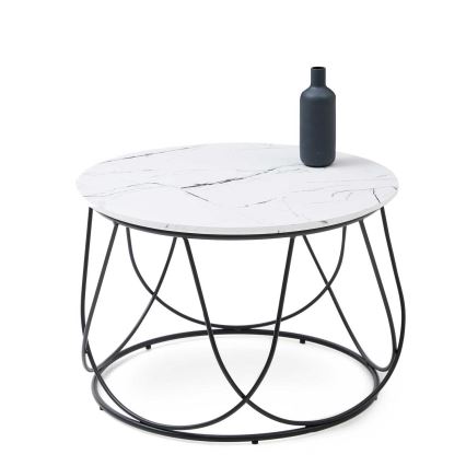 Stolić za kavu NUBIRA 41x60 cm crna/dekor mramora