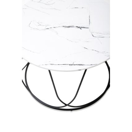 Stolić za kavu NUBIRA 41x60 cm crna/dekor mramora