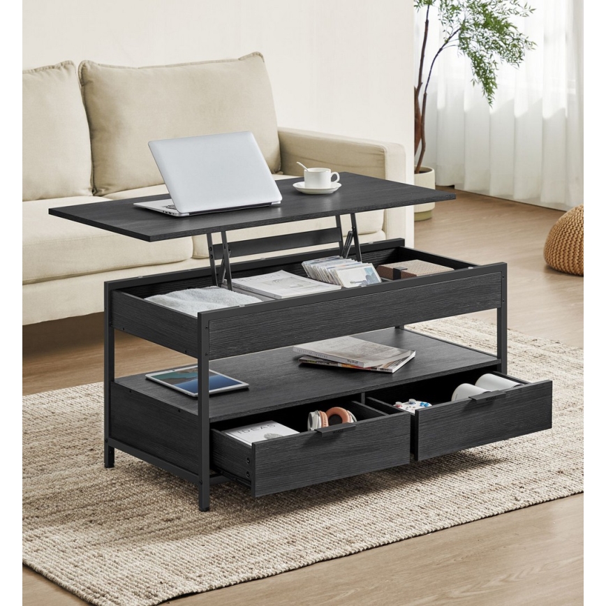 Stolić za kavu NYRO s podiznom pločom, crni