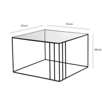 Stolić za kavu OUTLINE 36x55 cm crna/prozirna