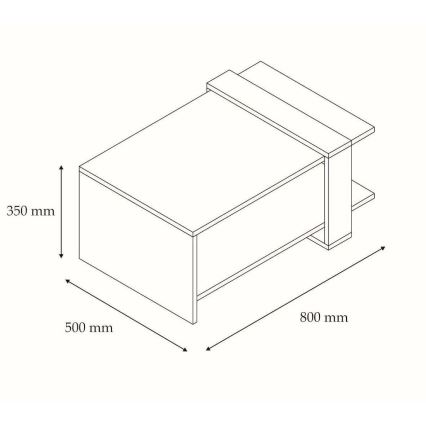 Stolić za kavu OVA 35x80 cm smeđa/antracit