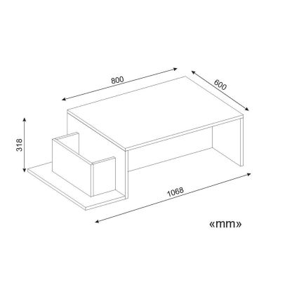 Stolić za kavu POT 32x107 cm bijela