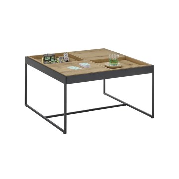 Stolić za kavu PULSE 83x83 cm hrast/crna