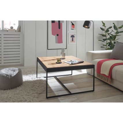 Stolić za kavu PULSE 83x83 cm hrast/crna