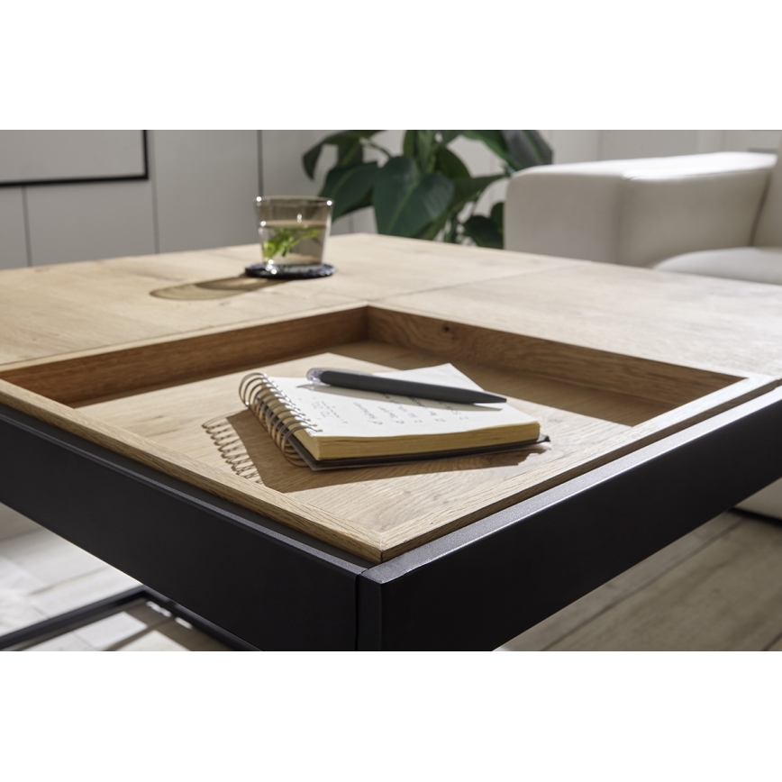 Stolić za kavu PULSE 83x83 cm hrast/crna