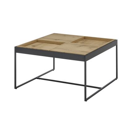 Stolić za kavu PULSE 83x83 cm hrast/crna