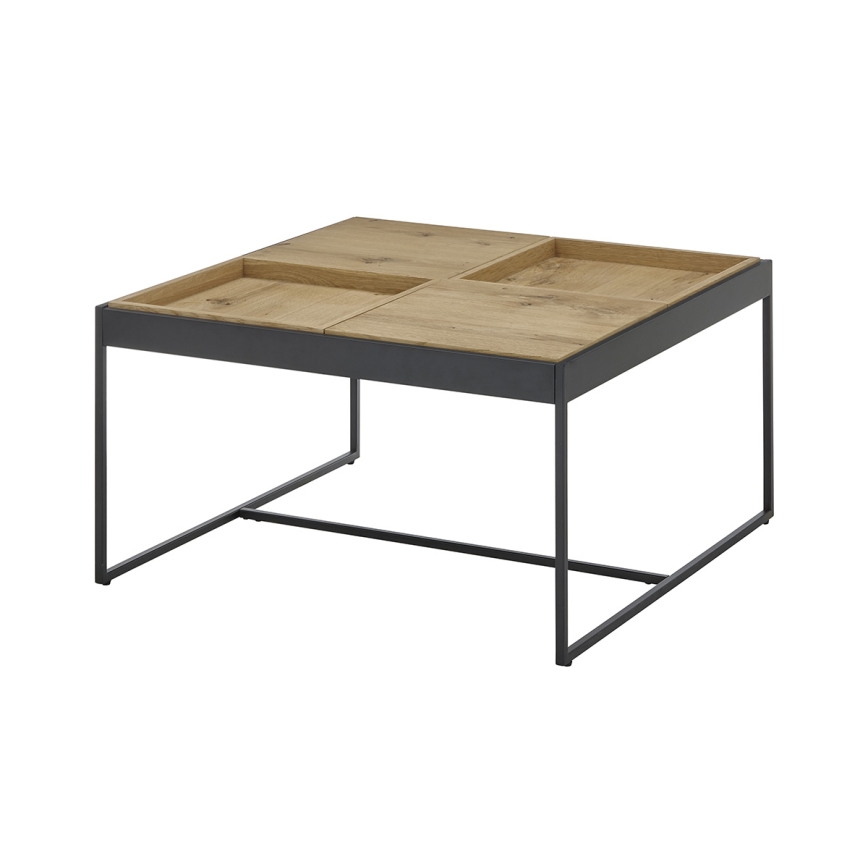 Stolić za kavu PULSE 83x83 cm hrast/crna